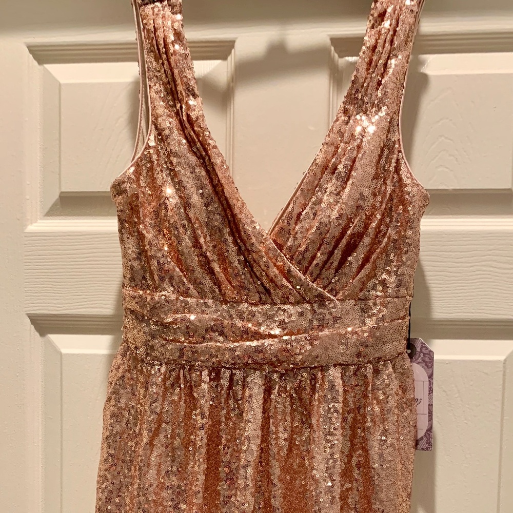 Formal Gold Sequins Dress
